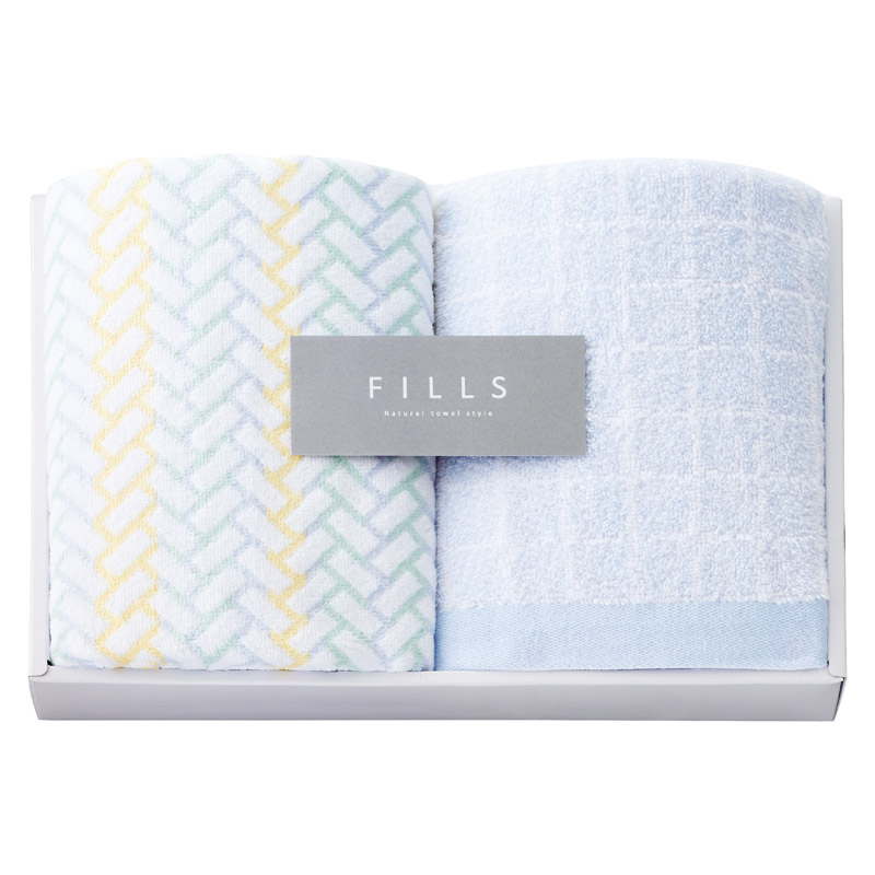 FILLS フェイスタオル2P カラーヘリンボーン･カーブタイル ／タオル 日用品・ヘルスケア ギフト プレゼント プチギフト 祝い バレンタイン チョコ 以外 子供 友達 ホワイトデー お返し 人気 カード
