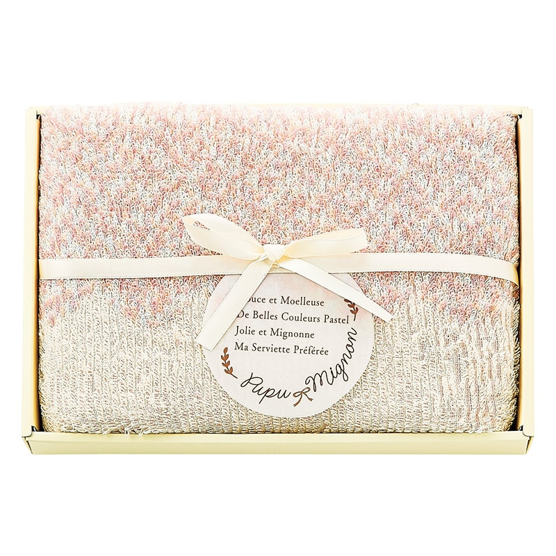 Pupu Mignon(ププ･ミニョン) フェイスタオル ピンク ／タオル 日用品・ヘルスケア ギフト プレゼント プチギフト 祝い バレンタイン チョコ 以外 子供 友達 ホワイトデー お返し 人気 カード