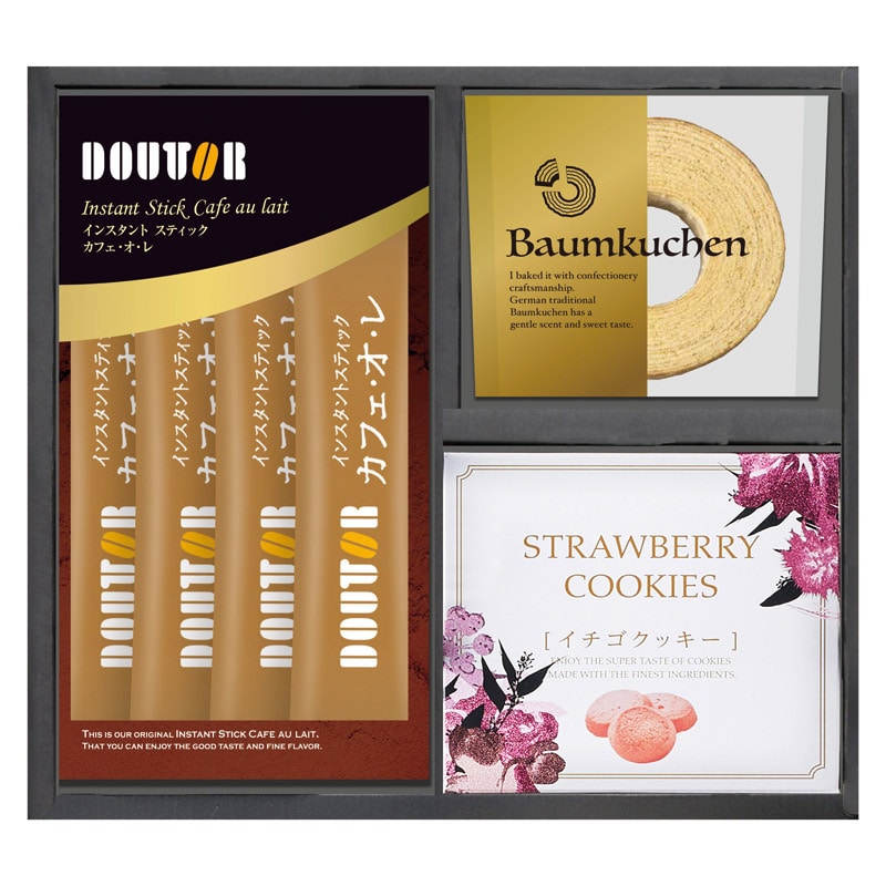 ドトールコーヒー・バウムクーヘンギフトセット /インスタントコーヒー コーヒー 水・ソフトドリンク 飲料 ギフト プレゼント プチギフト 祝い バレンタイン チョコ 以外 子供 友達 ホワイトデー お返し 人気 カード