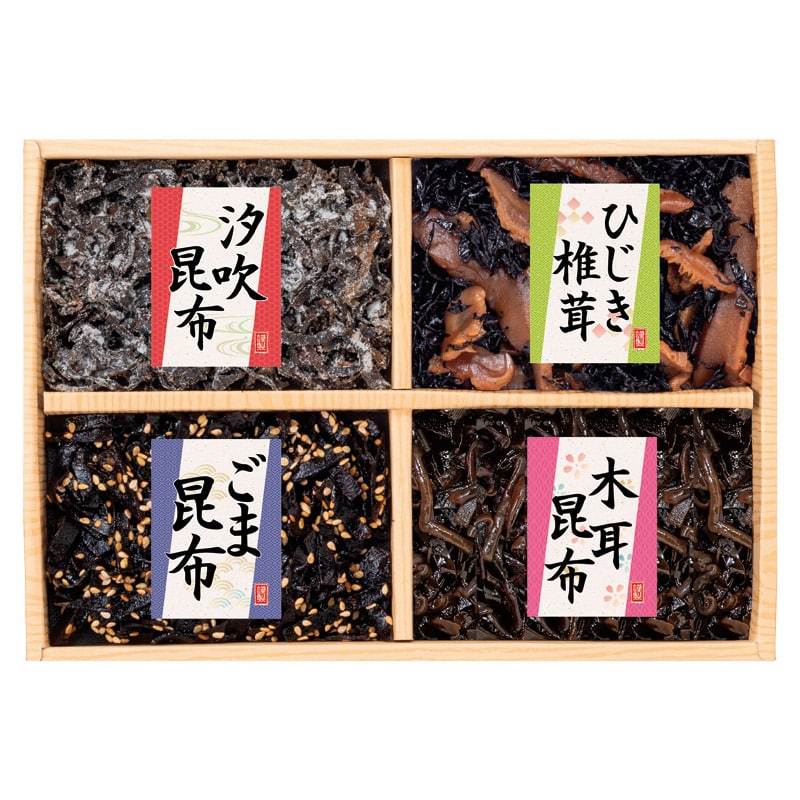 廣川昆布 風味彩々 4品佃煮詰合せ /佃煮 和風惣菜 惣菜・レトルト 食品 ギフト プレゼント プチギフト 祝い バレンタイン チョコ 以外 子供 友達 ホワイトデー お返し 人気 カード