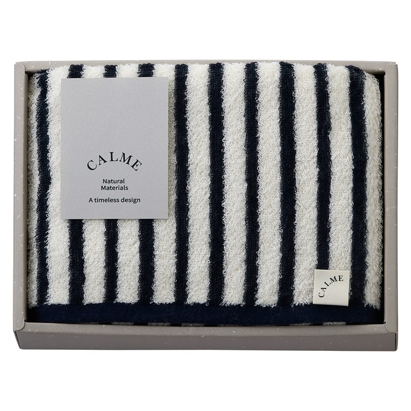 CALME Bamboo フェイスタオル ネイビー ／タオル 日用品・ヘルスケア ギフト プレゼント プチギフト 祝い バレンタイン チョコ 以外 子供 友達 ホワイトデー お返し 人気 カード