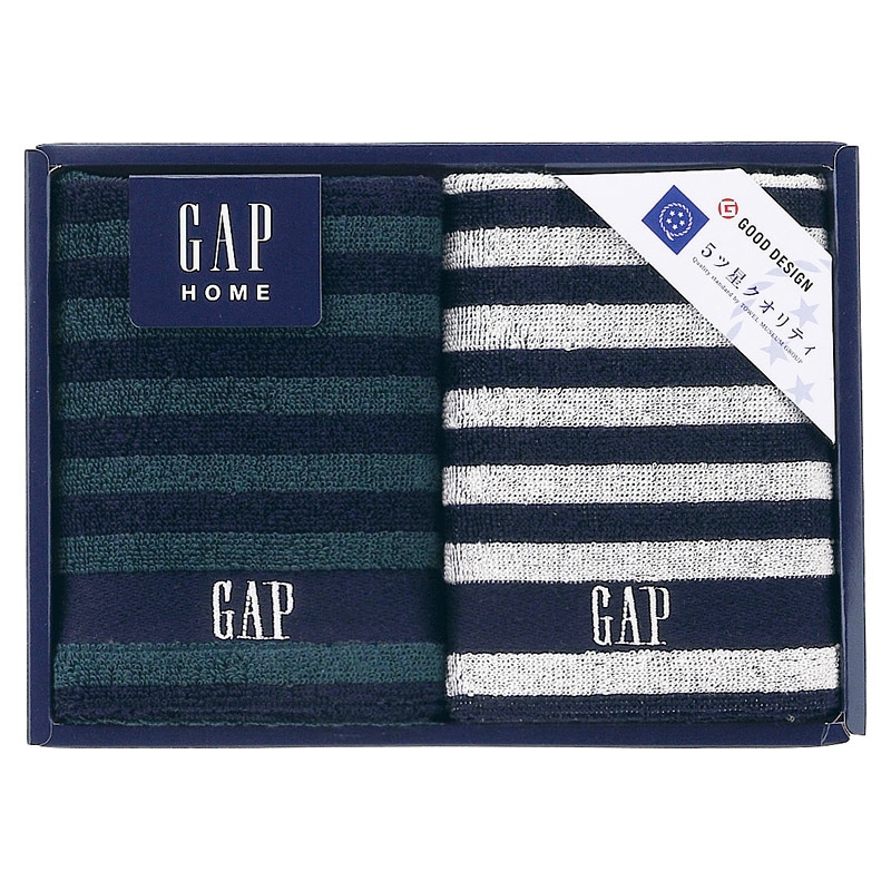 GAP HOME NEW ボーダーギフト ウォッシュタオル2P  ／タオル 日用品・ヘルスケア ギフト プレゼント プチギフト 祝い バレンタイン チョコ 以外 子供 友達 ホワイトデー お返し 人気 カード
