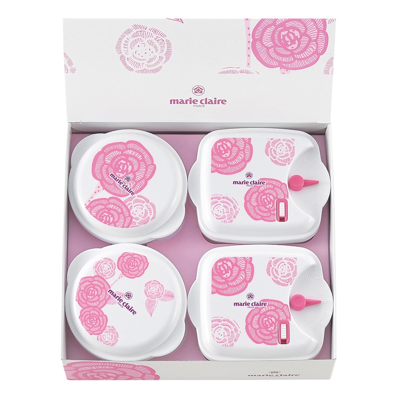 マリ･クレール ローズブルーミング 電子レンジ容器4点セット  ／電子レンジ用調理器具 調理器具 キッチン用品 ギフト プレゼント プチギフト 祝い バレンタイン チョコ 以外 子供 友達 ホワイトデー お返し 人気 カード