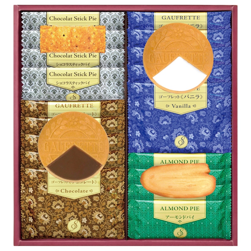 Senjudo ゴーフレット+Pie  ／各種洋菓子セット 洋菓子 スイーツ・お菓子 食品 ギフト プレゼント プチギフト 祝い バレンタイン チョコ 以外 子供 友達 ホワイトデー お返し 人気 カード