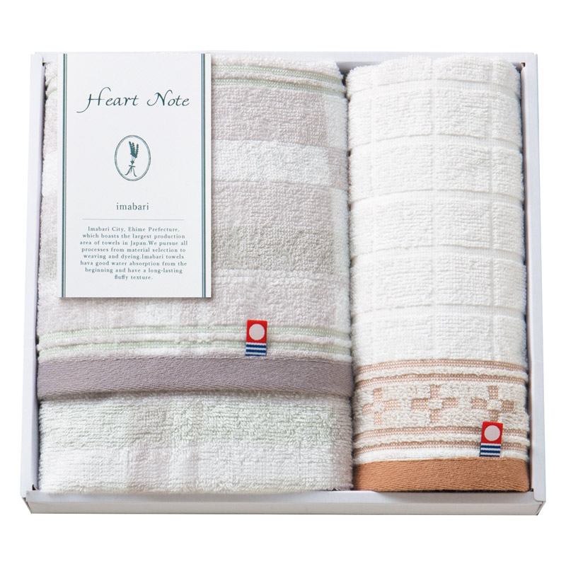 Heart Note フェイスタオル&ウォッシュタオル  ／タオル 日用品・ヘルスケア ギフト プレゼント プチギフト 祝い バレンタイン チョコ 以外 子供 友達 ホワイトデー お返し 人気 カード