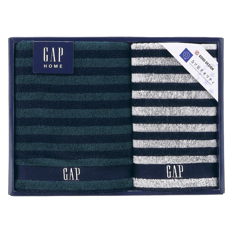 GAP HOME NEW ボーダーギフト フェイスタオル&ウォッシュタオル  ／タオル 日用品・ヘルスケア ギフト プレゼント プチギフト 祝い バレンタイン チョコ 以外 子供 友達 ホワイトデー お返し 人気 カード