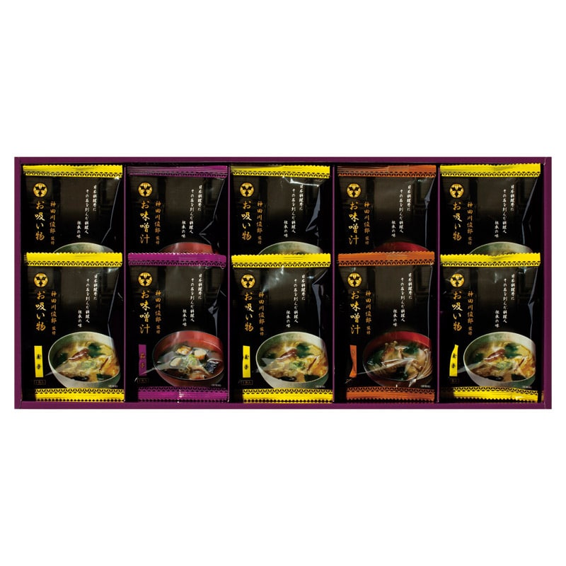 神田川俊郎監修 味和心お味噌汁ギフト【雅】  ／お吸い物 和風惣菜 惣菜・レトルト 食品 ギフト プレゼント プチギフト 祝い バレンタイン チョコ 以外 子供 友達 ホワイトデー お返し 人気 カード