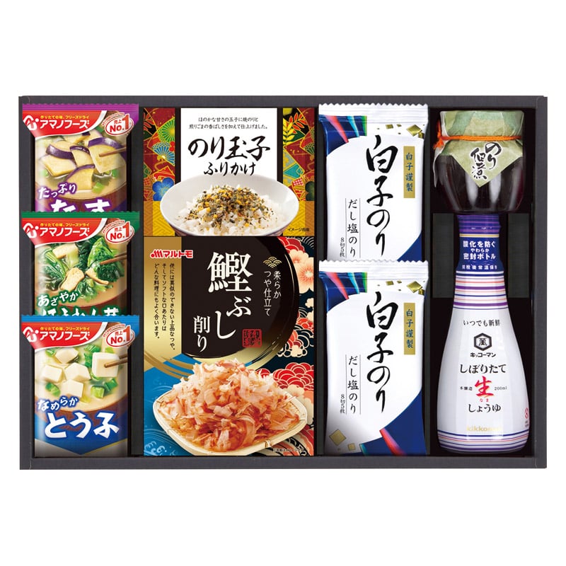 キッコーマン&アマノフーズ食卓詰合せ  ／セット・詰め合わせ 調味料 食品 ギフト プレゼント プチギフト 祝い バレンタイン チョコ 以外 子供 友達 ホワイトデー お返し 人気 カード