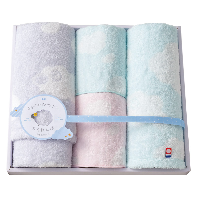 天使のふわもこ ふわふわひつじのかくれんぼ タオルセット  ／タオル 日用品・ヘルスケア ギフト プレゼント プチギフト 祝い バレンタイン チョコ 以外 子供 友達 ホワイトデー お返し 人気 カード