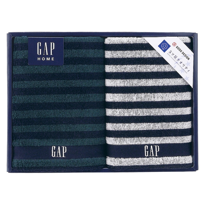 GAP HOME NEW ボーダーギフト フェイスタオル2P  ／タオル 日用品・ヘルスケア ギフト プレゼント プチギフト 祝い バレンタイン チョコ 以外 子供 友達 ホワイトデー お返し 人気 カード