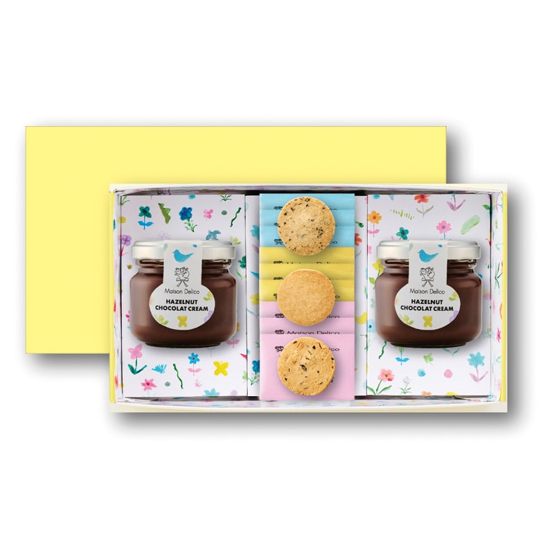 メゾンデリコ ヘーゼルナッツショコラクリーム&クッキーセット  ／ジャム・コンフィチュール パン・ジャム・シリアル 食品 ギフト プレゼント プチギフト 祝い バレンタイン チョコ 以外 子供 友達 ホワイトデー お返し 人気 カード