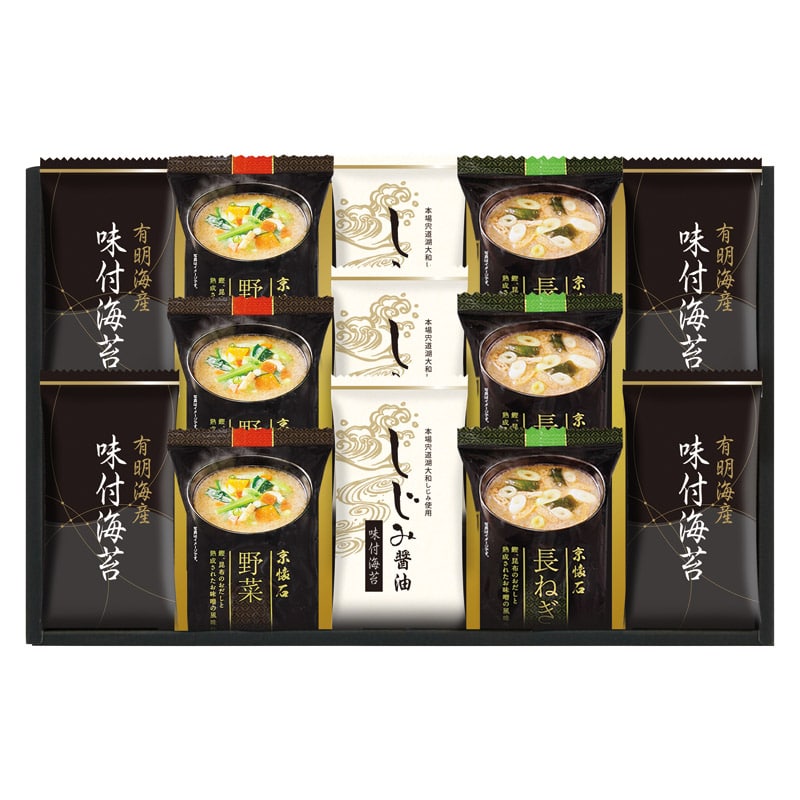 マルコメフリーズドライみそ汁&有明海産味付海苔セット  ／お吸い物 和風惣菜 惣菜・レトルト 食品 ギフト プレゼント プチギフト 祝い バレンタイン チョコ 以外 子供 友達 ホワイトデー お返し 人気 カード