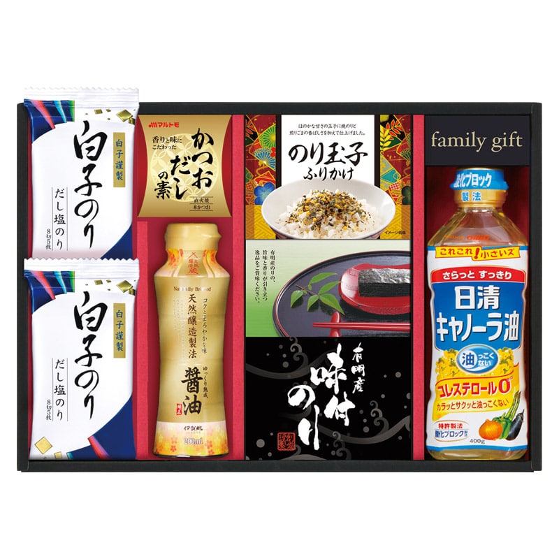 日清オイリオ&白子のり食卓詰合せ /セット・詰め合わせ 調味料 食品 ギフト プレゼント プチギフト 祝い バレンタイン チョコ 以外 子供 友達 ホワイトデー お返し 人気 カード