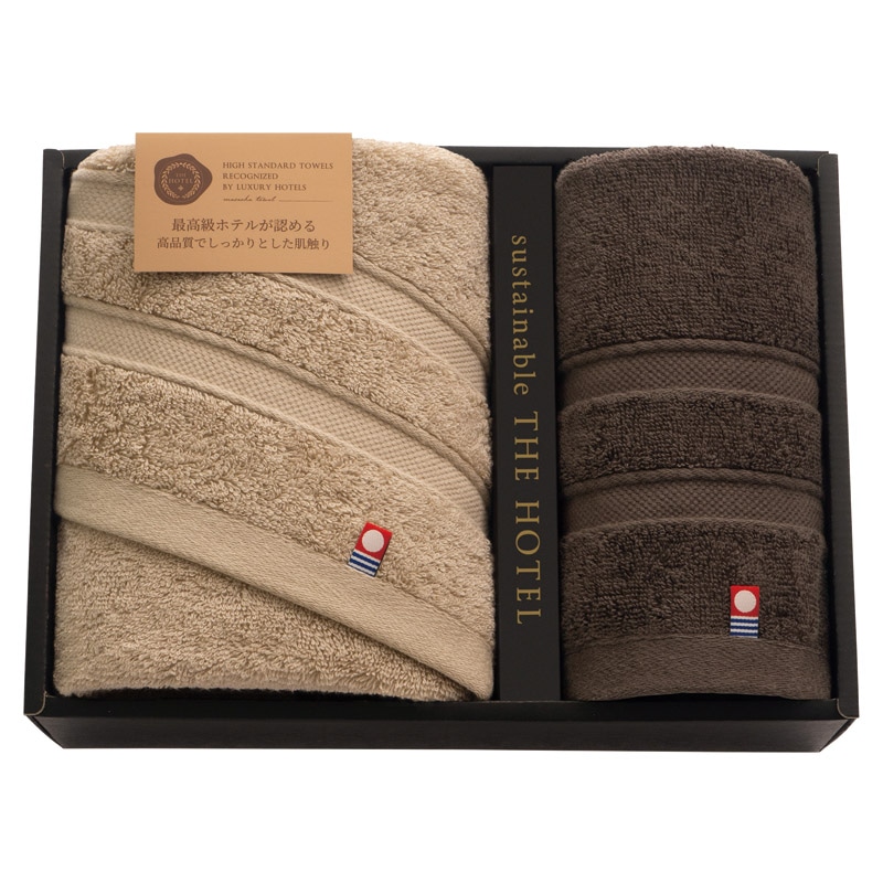 サステナブル THE HOTEL ホテル仕様フェイスタオル&ゲストタオル  ／タオル 日用品・ヘルスケア ギフト プレゼント プチギフト 祝い バレンタイン チョコ 以外 子供 友達 ホワイトデー お返し 人気 カード