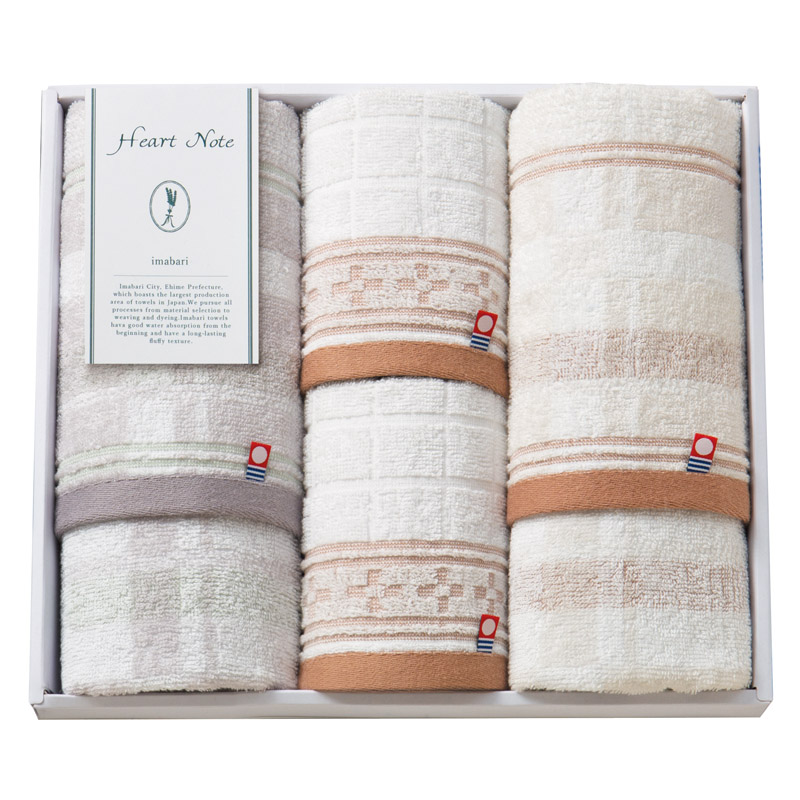 Heart Note フェイスタオル2P&ウォッシュタオル2P  ／タオル 日用品・ヘルスケア ギフト プレゼント プチギフト 祝い バレンタイン チョコ 以外 子供 友達 ホワイトデー お返し 人気 カード