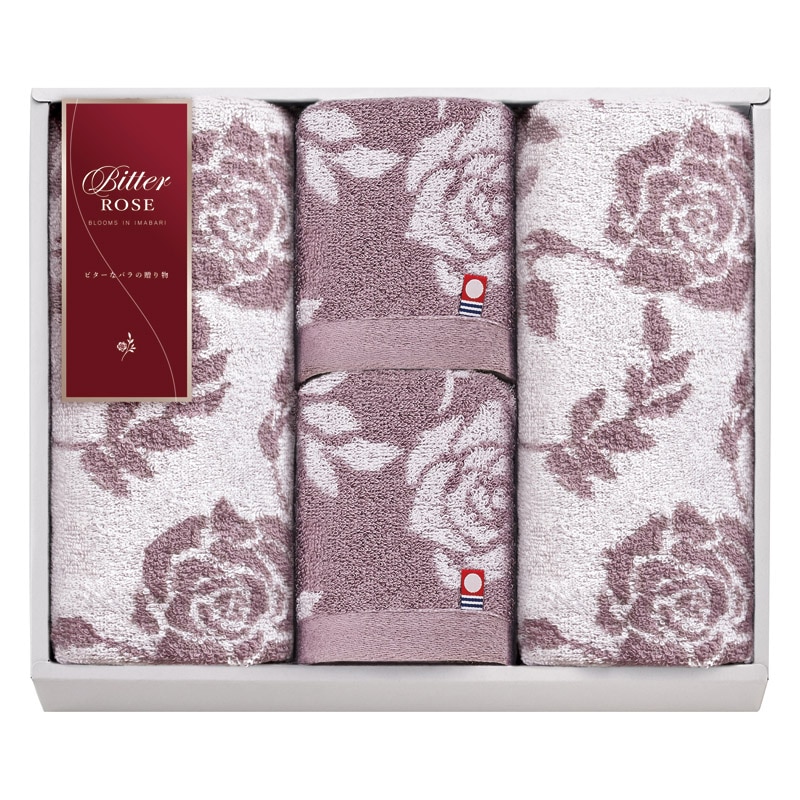 今治 ビターローズ フェイスタオル2P&ハンドタオル2P  ／タオル 日用品・ヘルスケア ギフト プレゼント プチギフト 祝い バレンタイン チョコ 以外 子供 友達 ホワイトデー お返し 人気 カード