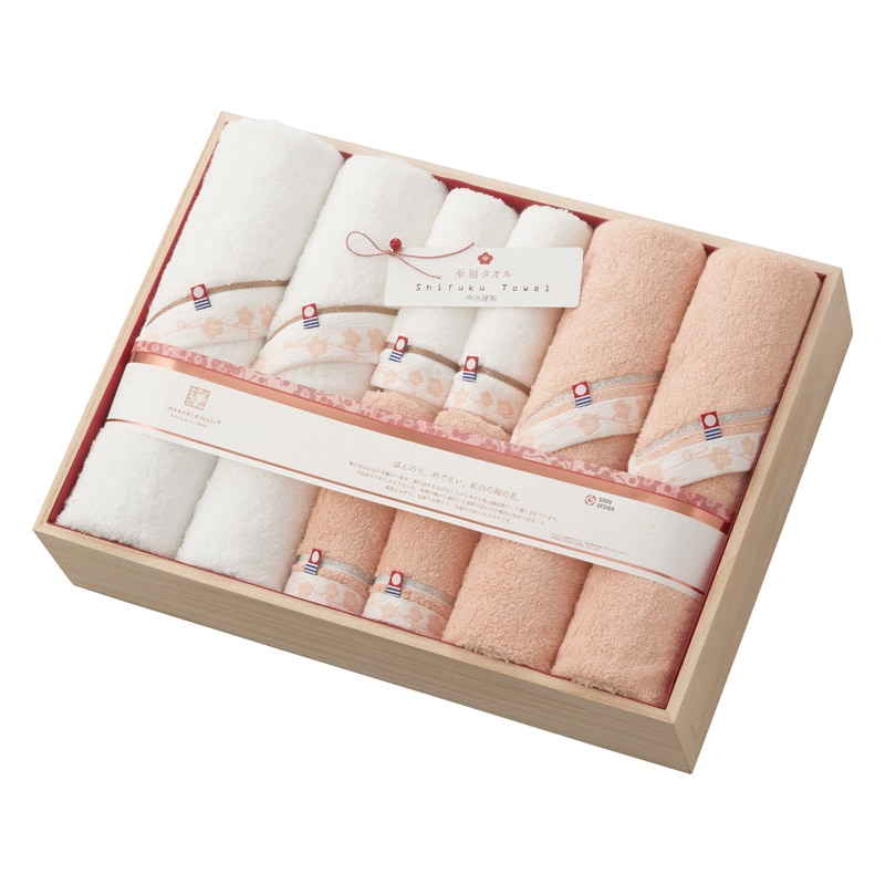 今治謹製 至福タオル梅 バスタオル4P&フェイスタオル4P(木箱入)  ／タオル 日用品・ヘルスケア ホワイトデー お返し 人気 プチ 卒業 入学 記念品 プレゼント お祝 2026 送料無料 ギフト プレゼント