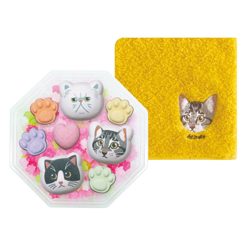 うちの子メイト ラムネと金平糖とハンカチ サバトラ /ハンカチ・ハンドタオル バッグ・小物・雑貨 ファッション ギフト プレゼント プチギフト 祝い バレンタイン チョコ 以外 子供 友達 ホワイトデー お返し 人気 カード