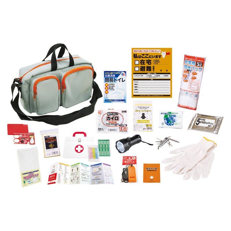 エマージェンシーショルダーバッグ17点セット /防災セット・非常用持ちだし袋 防災関連グッズ 日用品・ヘルスケア ギフト プレゼント プチギフト 祝い バレンタイン チョコ 以外 子供 友達 ホワイトデー お返し 人気 カード