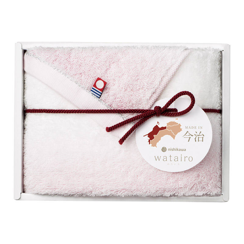わたいろ nishikawa今治タオル フェイスタオル ピンク ／タオル 日用品・ヘルスケア ギフト プレゼント プチギフト 祝い バレンタイン チョコ 以外 子供 友達 ホワイトデー お返し 人気 カード