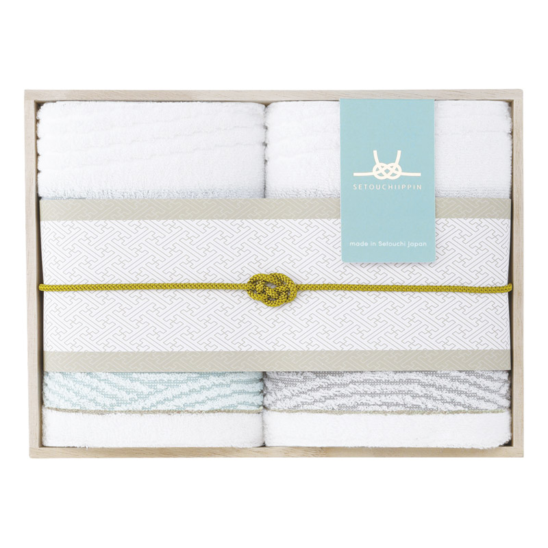 瀬戸内逸品 しおさい フェイスタオル2P(木箱入)  ／タオル 日用品・ヘルスケア ギフト プレゼント プチギフト 祝い バレンタイン チョコ 以外 子供 友達 ホワイトデー お返し 人気 カード