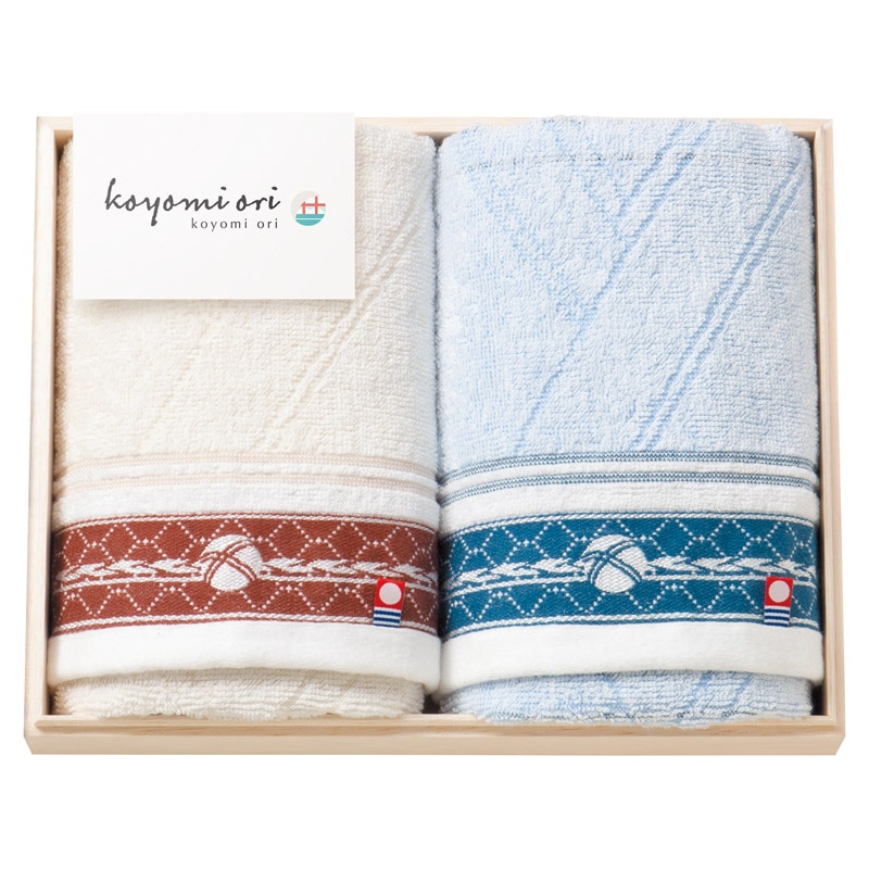 今治タオル koyomi ori フェイスタオル2P(国産木箱入)  ／タオル 日用品・ヘルスケア ギフト プレゼント プチギフト 祝い バレンタイン チョコ 以外 子供 友達 ホワイトデー お返し 人気 カード