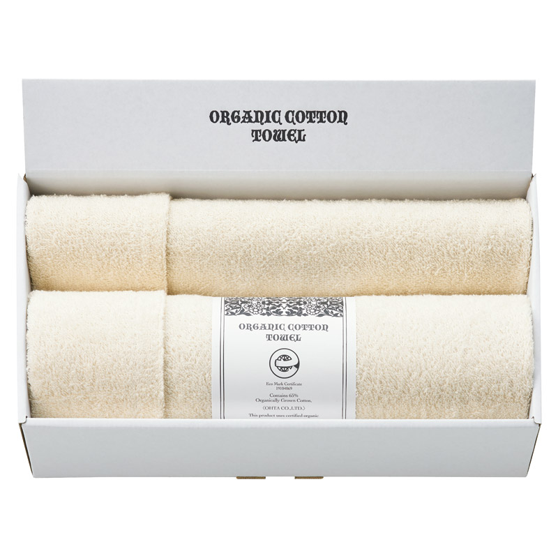 オーガニックコットンバスタオル&フェイスタオル  ／タオル 日用品・ヘルスケア ギフト プレゼント プチギフト 祝い バレンタイン チョコ 以外 子供 友達 ホワイトデー お返し 人気 カード