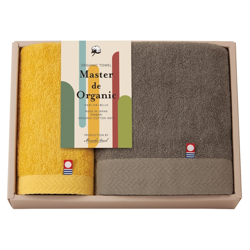 マスタードオーガニック 日本製 愛媛今治 オーガニックフェイスタオル&ハンドタオル  ／タオル 日用品・ヘルスケア ギフト プレゼント プチギフト 祝い バレンタイン チョコ 以外 子供 友達 ホワイトデー お返し 人気 カード