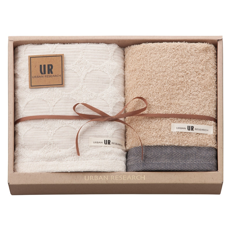 アーバンリサーチ フェイスタオル&ウォッシュタオル ブルー ／タオル 日用品・ヘルスケア ギフト プレゼント プチギフト 祝い バレンタイン チョコ 以外 子供 友達 ホワイトデー お返し 人気 カード