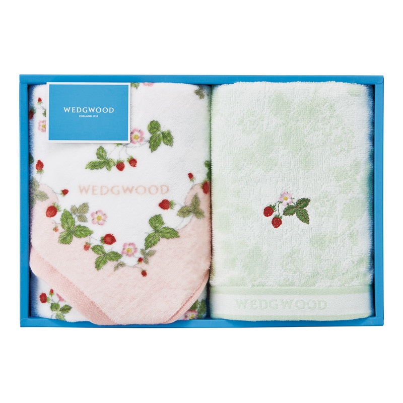 ウェッジウッド ワイルドストロベリー フェイスタオル2P ピンク ／タオル 日用品・ヘルスケア ギフト プレゼント プチギフト 祝い バレンタイン チョコ 以外 子供 友達 ホワイトデー お返し 人気 カード