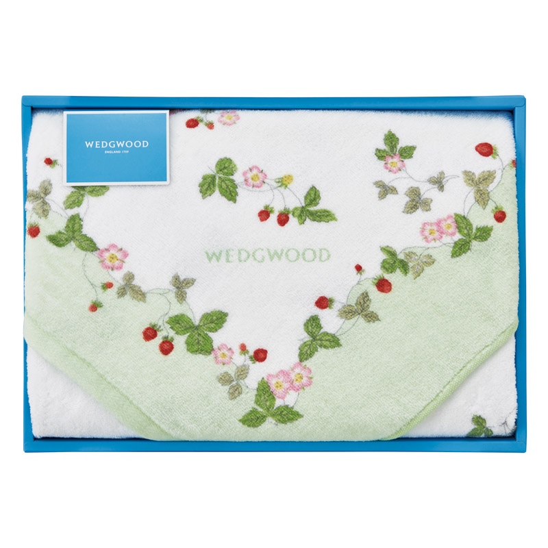 ウェッジウッド ワイルドストロベリー バスタオル グリーン ／タオル 日用品・ヘルスケア ギフト プレゼント プチギフト 祝い バレンタイン チョコ 以外 子供 友達 ホワイトデー お返し 人気 カード