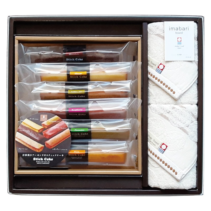 今治タオル&スイーツ グリーンモードエコドットタオル&スティックケーキギフト  ／各種洋菓子セット 洋菓子 スイーツ・お菓子 食品 ギフト プレゼント プチギフト 祝い バレンタイン チョコ 以外 子供 友達 ホワイトデー お返し 人気 カード
