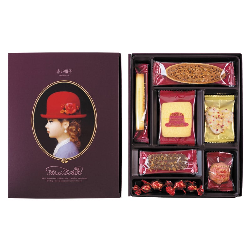 赤い帽子 パープル  ／各種洋菓子セット 洋菓子 スイーツ・お菓子 食品 ギフト プレゼント プチギフト 祝い バレンタイン チョコ 以外 子供 友達 ホワイトデー お返し 人気 カード