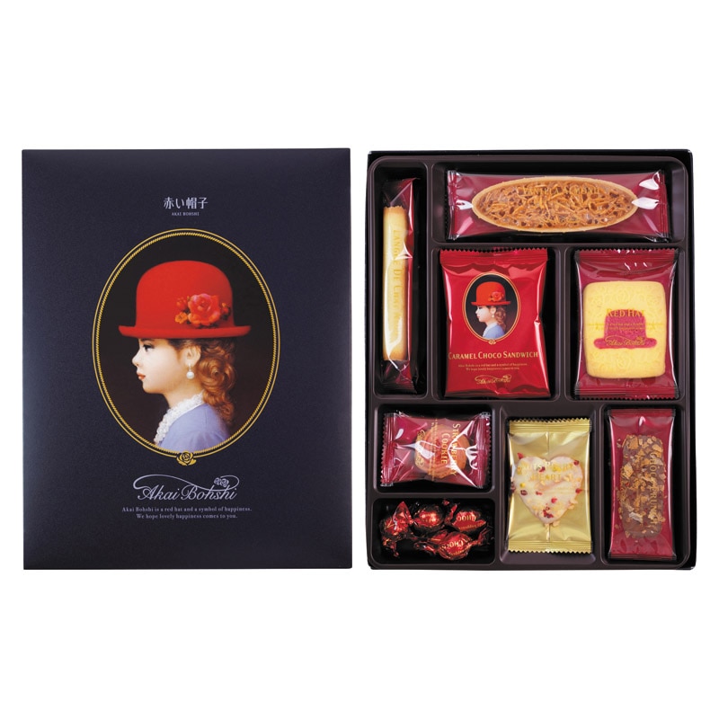 赤い帽子 ブルー  ／各種洋菓子セット 洋菓子 スイーツ・お菓子 食品 ギフト プレゼント プチギフト 祝い バレンタイン チョコ 以外 子供 友達 ホワイトデー お返し 人気 カード