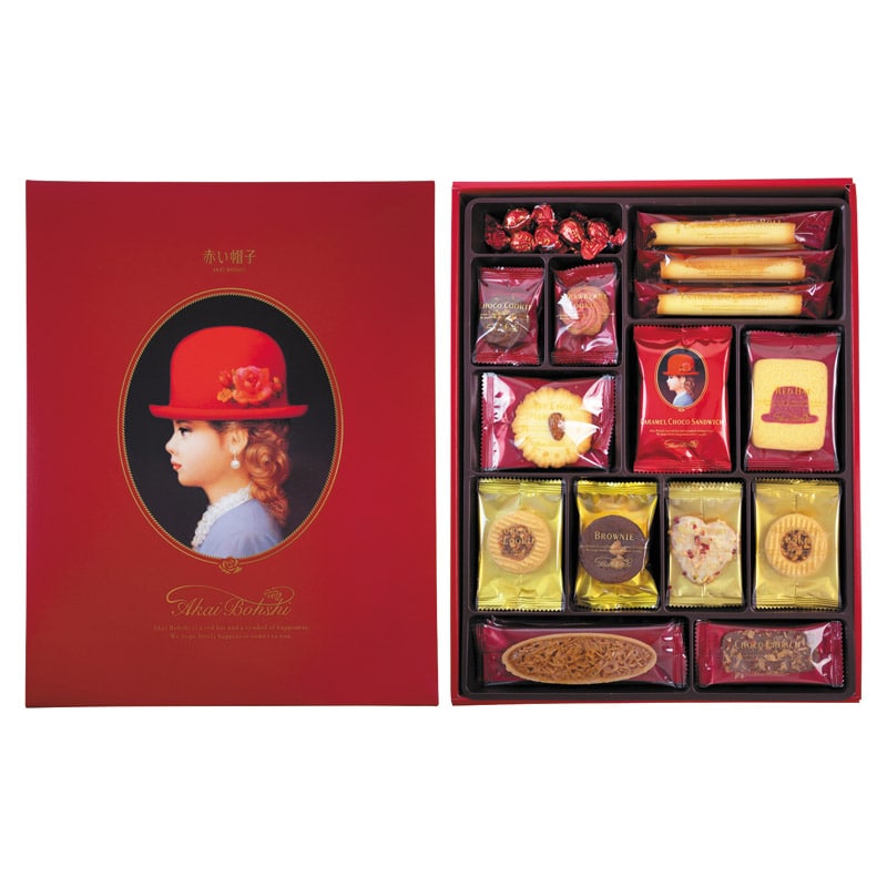 赤い帽子 レッド  ／各種洋菓子セット 洋菓子 スイーツ・お菓子 食品 ギフト プレゼント プチギフト 祝い バレンタイン チョコ 以外 子供 友達 ホワイトデー お返し 人気 カード