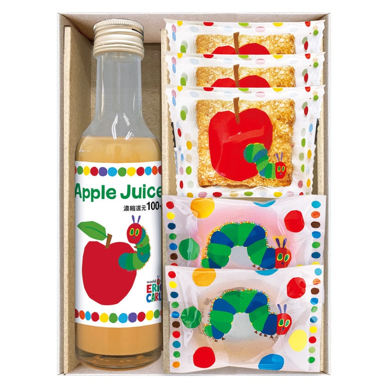 はらぺこあおむし アップルジュース&しっとりドーナツ スイーツセット  ／各種洋菓子セット 洋菓子 スイーツ・お菓子 食品 ギフト プレゼント プチギフト 祝い バレンタイン チョコ 以外 子供 友達 ホワイトデー お返し 人気 カード