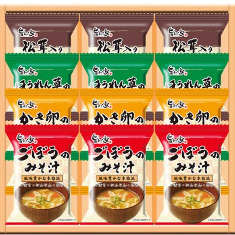 旨み家 フリーズドライ味噌汁ギフト  ／お吸い物 和風惣菜 惣菜・レトルト 食品 ギフト プレゼント プチギフト 祝い バレンタイン チョコ 以外 子供 友達 ホワイトデー お返し 人気 カード