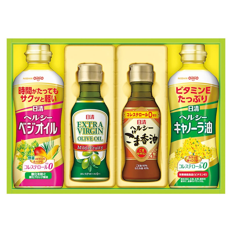 日清オイリオ オリーブオイル&バラエティオイルギフト  ／セット・詰め合わせ 油 調味料 食品 ギフト プレゼント プチギフト 祝い バレンタイン チョコ 以外 子供 友達 ホワイトデー お返し 人気 カード