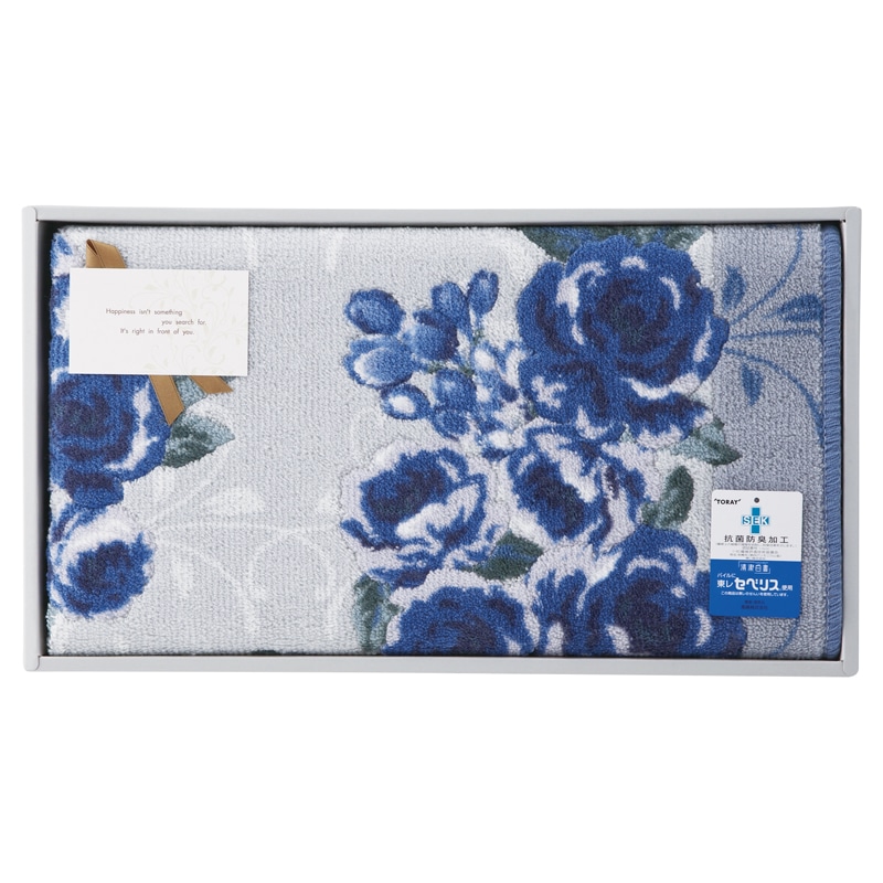 ローズ バスマット ブルー ／バスマット バス用品 日用品・ヘルスケア ギフト プレゼント プチギフト 祝い お年賀 御年賀 2026 送料無料 人気 年始挨拶 バレンタイン チョコ 以外 子供 友達