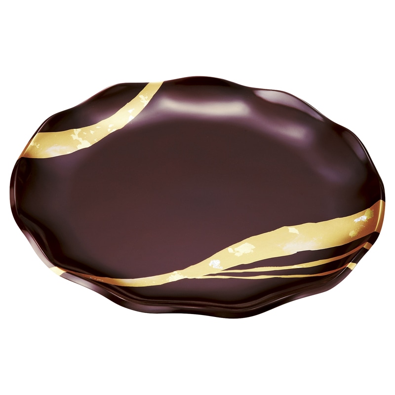 純金箔工芸 溜塗 金彩 なごみ盛器 ／お盆・トレー 配膳用品・キッチンファブリック キッチン用品 ギフト プレゼント プチギフト 祝い お年賀 御年賀 2026 送料無料 人気 年始挨拶 バレンタイン プレゼント