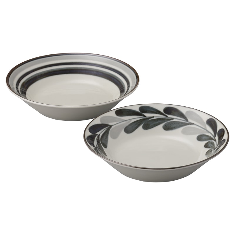 MONOKUROモノクロ 深皿ペア ／皿・プレート 食器 キッチン用品 ギフト プレゼント プチギフト 祝い お年賀 御年賀 2026 送料無料 人気 年始挨拶 バレンタイン チョコ 以外 子供 友達