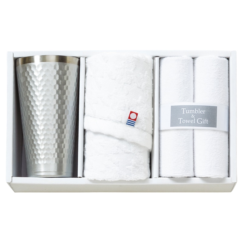 タンブラー&今治産タオル&マイクロファイバークロスセット ／タンブラー 食器 キッチン用品 ギフト プレゼント プチギフト 祝い お年賀 御年賀 2026 送料無料 人気 年始挨拶 バレンタイン チョコ 以外 子供 友達