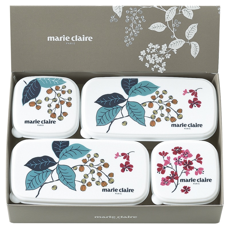 マリ・クレール シール容器4Pc ／保存容器・キャニスター 保存容器・調味料入れ キッチン用品 ギフト プレゼント プチギフト 祝い お年賀 御年賀 2026 送料無料 人気 年始挨拶 バレンタイン プレゼント