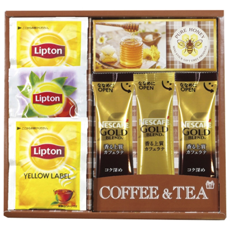ネスカフェ・リプトン・はちみつギフト ／インスタントコーヒー コーヒー 水・ソフトドリンク 飲料 ギフト プレゼント プチギフト 祝い お年賀 御年賀 2026 送料無料 人気 年始挨拶 バレンタイン プレゼント