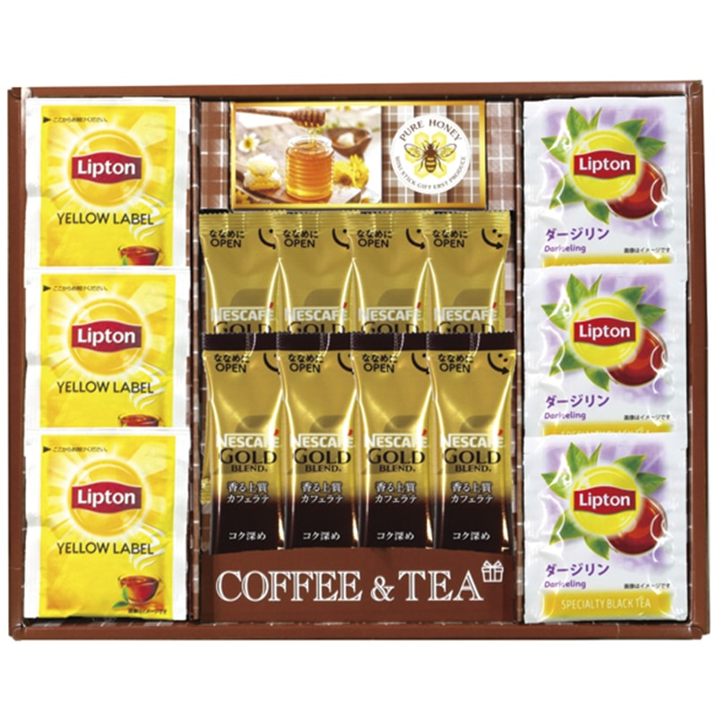 ネスカフェ・リプトン・はちみつギフト ／インスタントコーヒー コーヒー 水・ソフトドリンク 飲料 ギフト プレゼント プチギフト 祝い お年賀 御年賀 2026 送料無料 人気 年始挨拶 バレンタイン プレゼント
