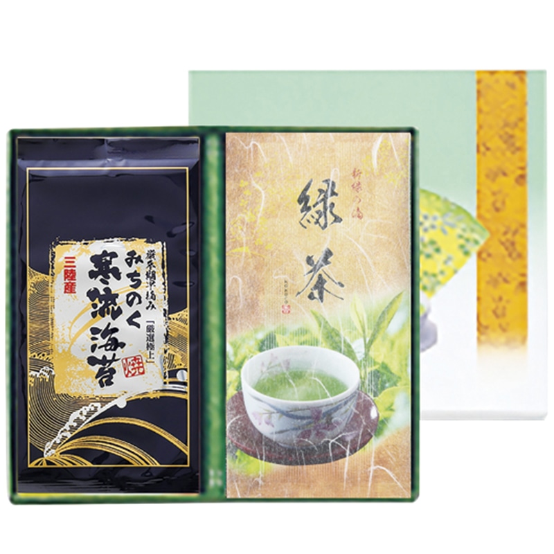 みのり工房 みちのく寒流のり・鹿児島茶 詰合せ /セット・詰め合わせ 海苔 乾物 食品 ギフト プレゼント プチギフト 祝い お年賀 御年賀 2026 送料無料 人気 年始挨拶 バレンタイン チョコ 以外 子供 友達