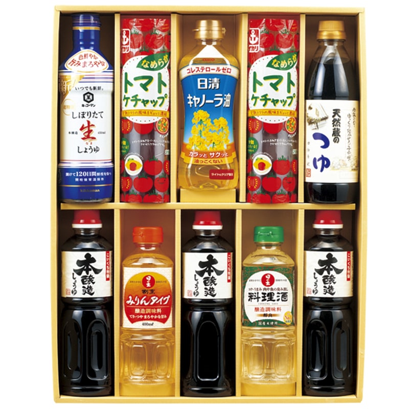 キッコーマン&調味料バラエティセット ／セット・詰め合わせ 調味料 食品 ギフト プレゼント プチギフト 祝い お年賀 御年賀 2026 送料無料 人気 年始挨拶 バレンタイン チョコ 以外 子供 友達