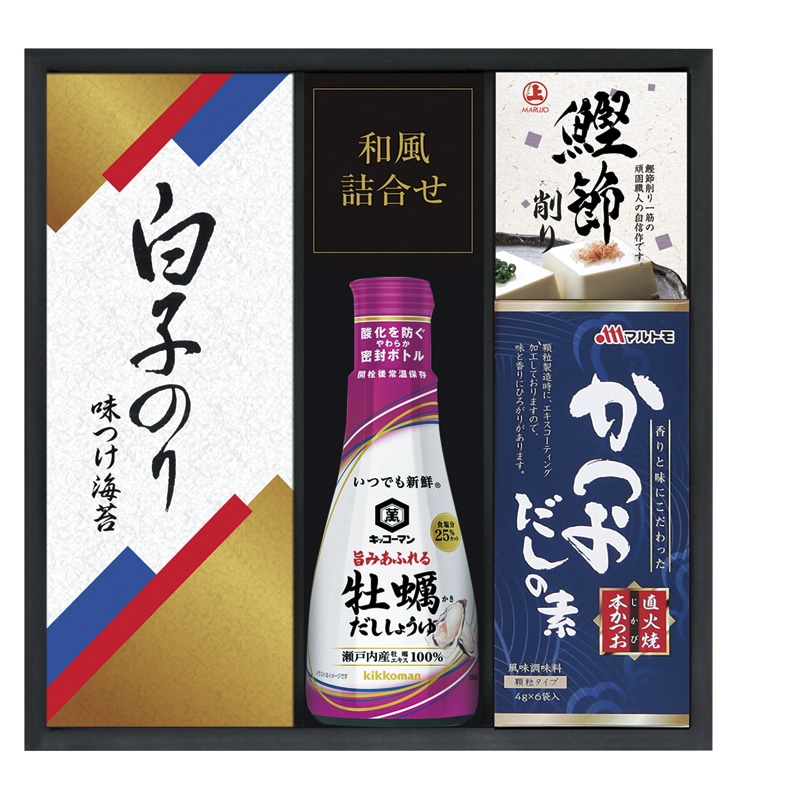 キッコーマンしょうゆ&白子のり食卓詰合せ ／セット・詰め合わせ 調味料 食品 ギフト プレゼント プチギフト 祝い お年賀 御年賀 2026 送料無料 人気 年始挨拶 バレンタイン チョコ 以外 子供 友達