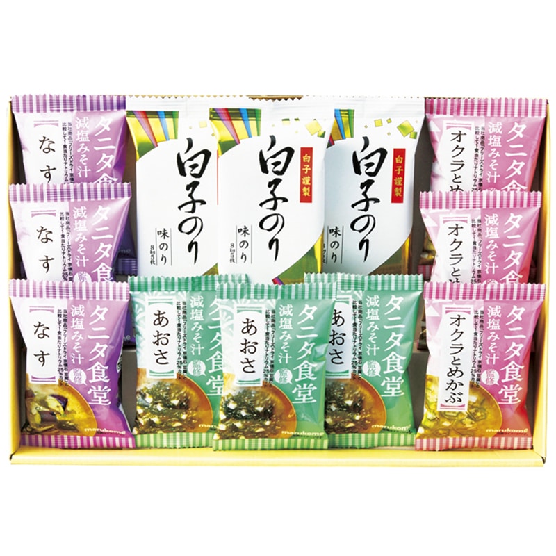 タニタ食堂監修減塩みそ汁・白子のり詰合せ ／みそ汁 和風惣菜 惣菜・レトルト 食品 ギフト プレゼント プチギフト 祝い お年賀 御年賀 2026 送料無料 人気 年始挨拶 バレンタイン チョコ 以外 子供 友達