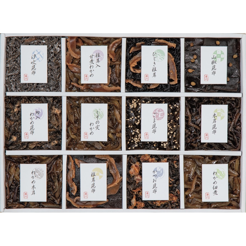 廣川昆布 御昆布 12品佃煮詰合せ ／佃煮 和風惣菜 惣菜・レトルト 食品 ギフト プレゼント プチギフト 祝い お年賀 御年賀 2026 送料無料 人気 年始挨拶 バレンタイン チョコ 以外 子供 友達